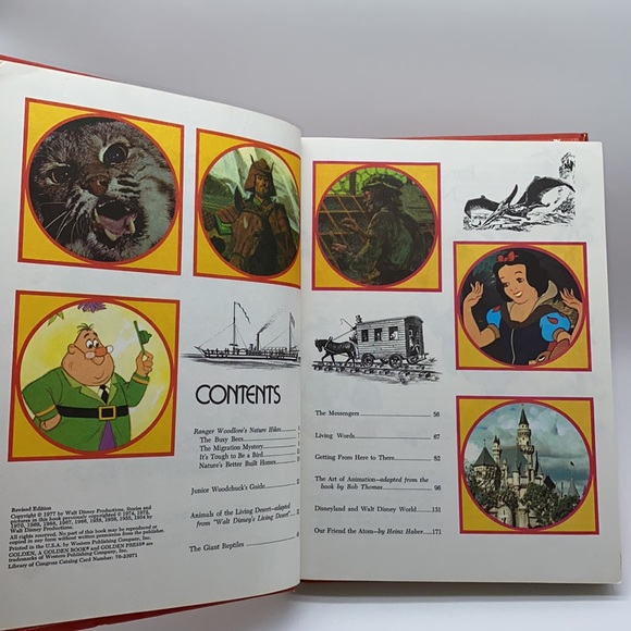 Vintage Walt Disney Adventures In Fact Red Hardcover Children’s Book 1977 - Picture 9 of 16